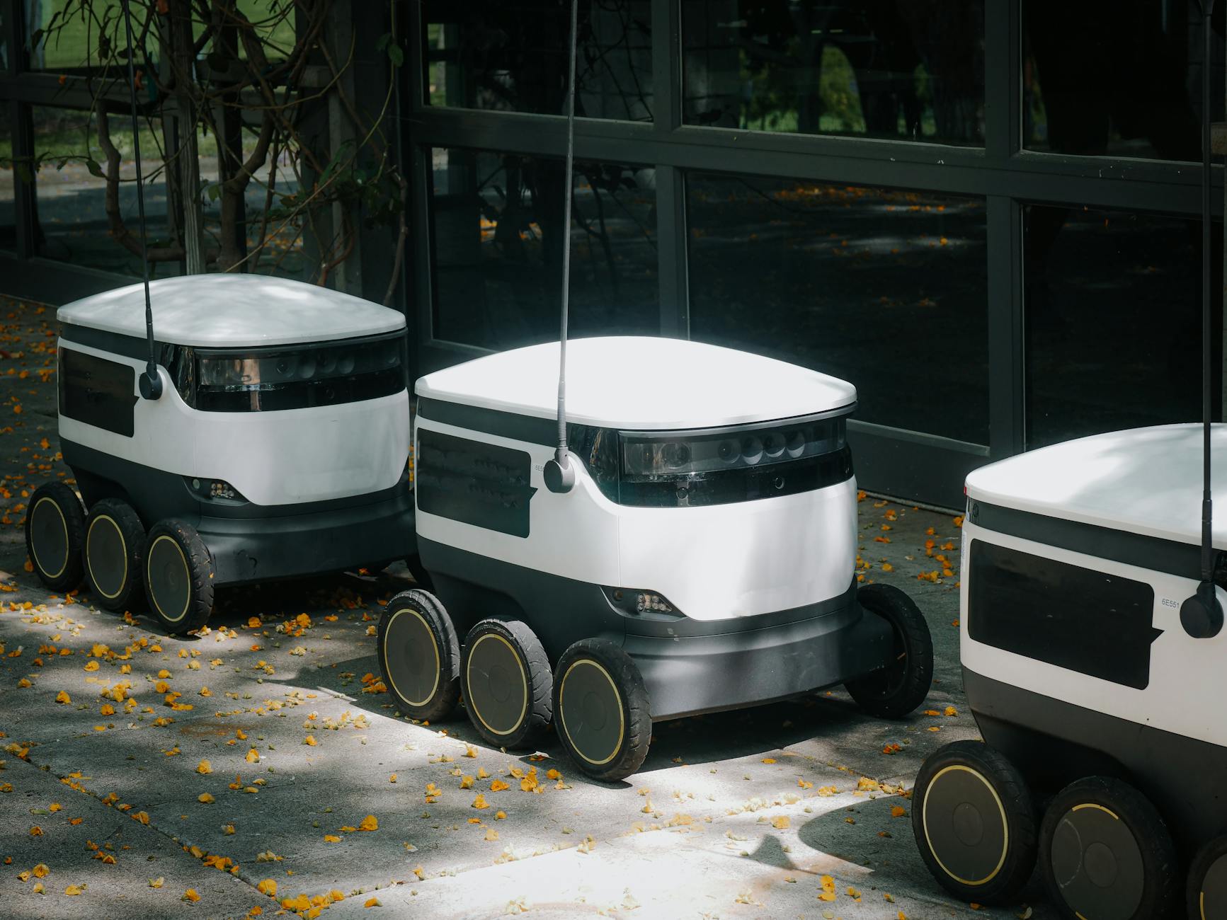 parked delivery robots